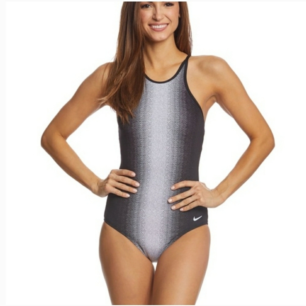 NWT Nike Ombre HighNeck 1-Pc Racerback Swi…